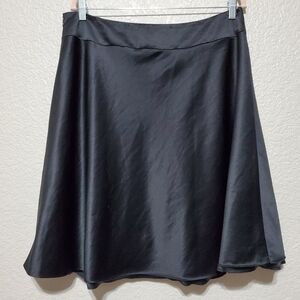 Amanda Smith Suits Black Satin A-Line Skirt Business Casual Women's 16